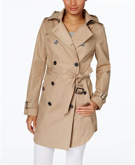 camel coat michael kors|Michael Kors raincoat women.